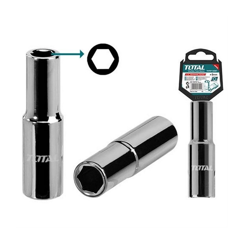 Chiave a Bussola Lunga 1/2" Esagonale 12mm | Total Chiave a Bussola Lunga 1/2" Esagonale 12mm | Total