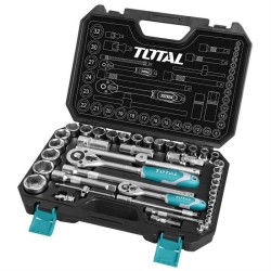 44-piece Case Set Reversible Ratchet 1/2" - 1/4" - Total THT421441