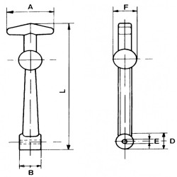 Hood Hook Tie Rod Long Type L: 145mm