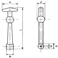Hood Hook Tie Rod Long Type L: 145mm