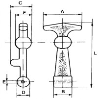 Hood Hook Tie Rod Medium Type L: 120mm