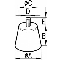 Anti-Vibration Special Conical Trunk M8x18mm