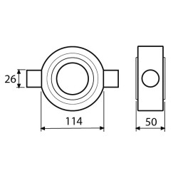 Complete 45mm Oval Bearing Support NARDI Type for Soil Breakers