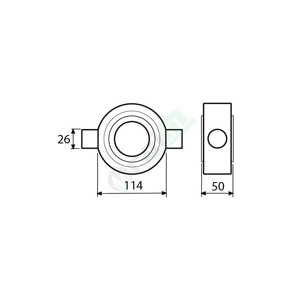 Complete 45mm Oval Bearing Support NARDI Type for Soil Breakers