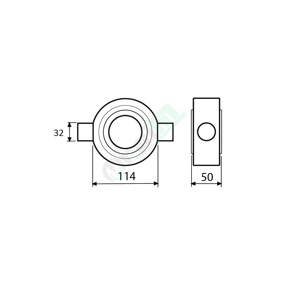 Complete 60mm Oval Bearing Support NARDI Type for Soil Breakers