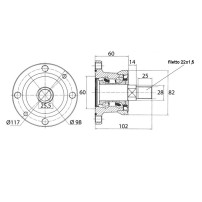 Front Support 4 Holes Interaxis 98mm for Discs for Clod Breakers