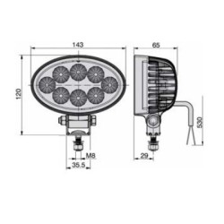 8 LED Work Light 1400 Lumen Hella