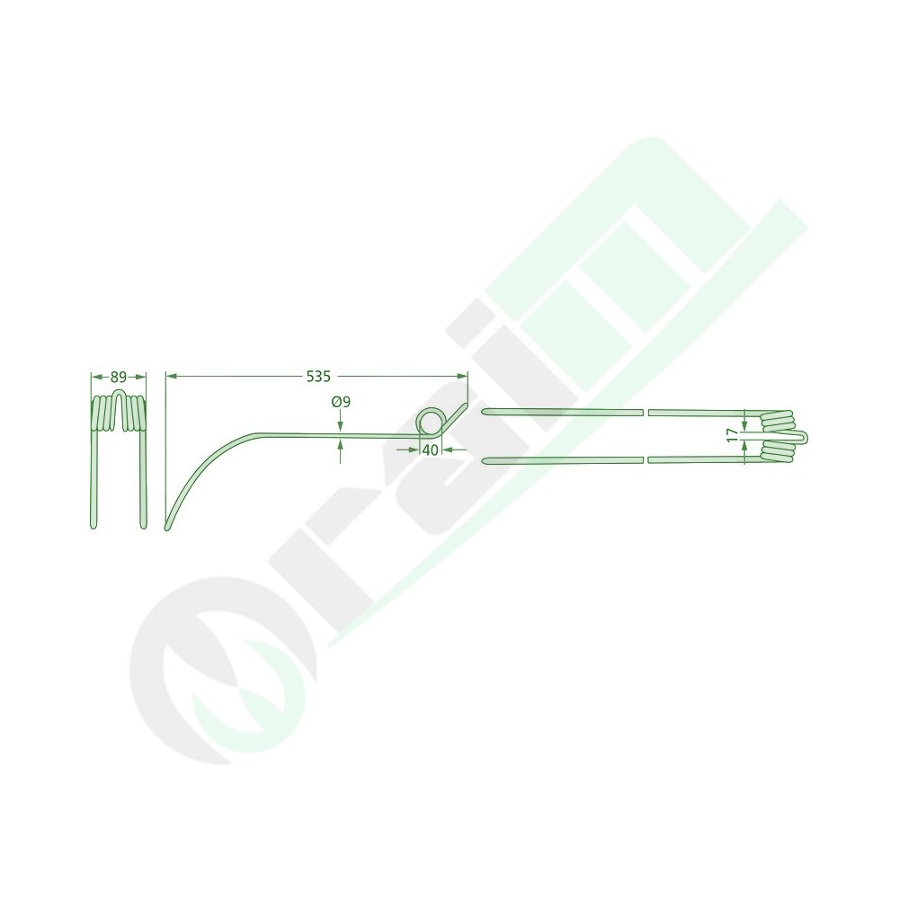 Dente per Andanatore GRANIT 535 mm Codice 5259029160 per Claas Serie WSDS