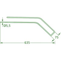 Molla per Andanatore Lunghezza 635mm - Larghezza 75mm - Sp.5,5mm