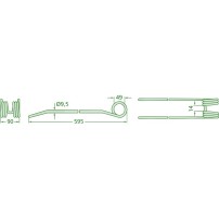 Molla per Andanatore Lunghezza 595mm - Larghezza 90mm - Sp.9,5mm