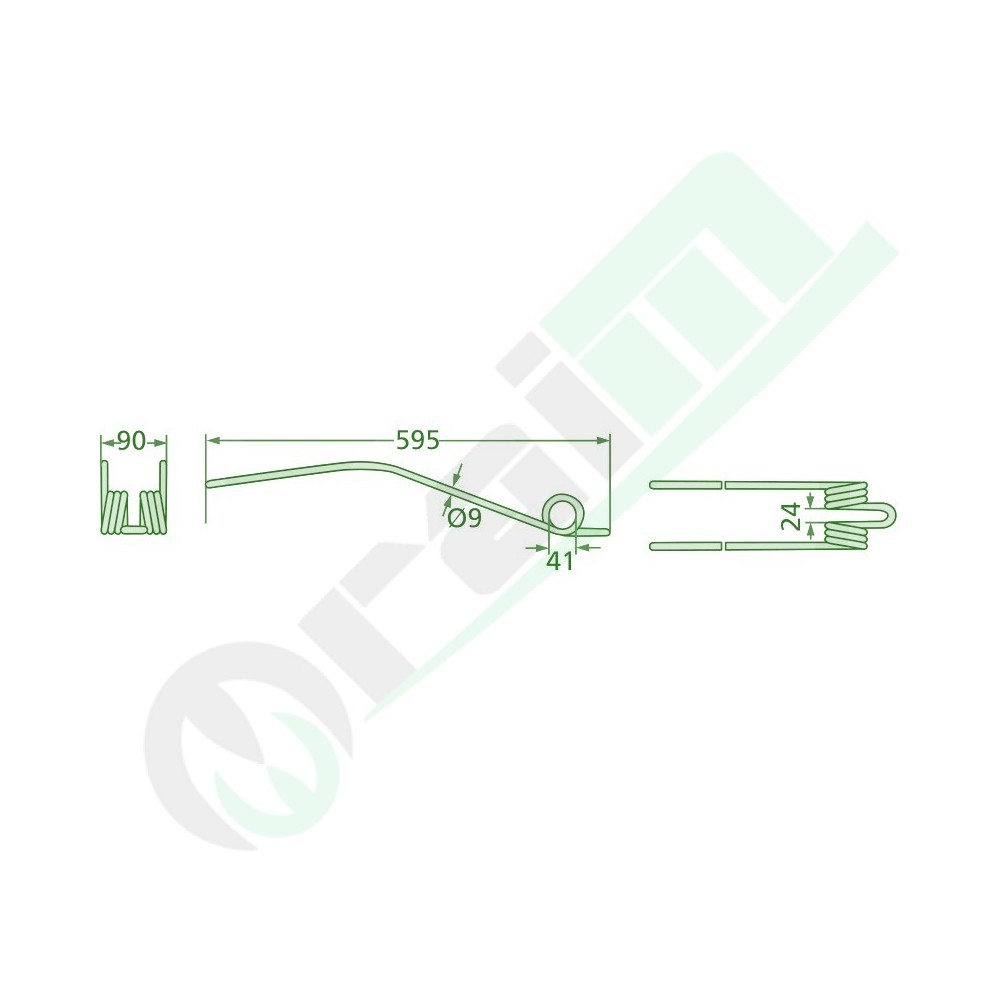 Dente per Ranghinatore GRANIT 595 mm Codice 52516600420 per Deutz-Fahr Serie KS