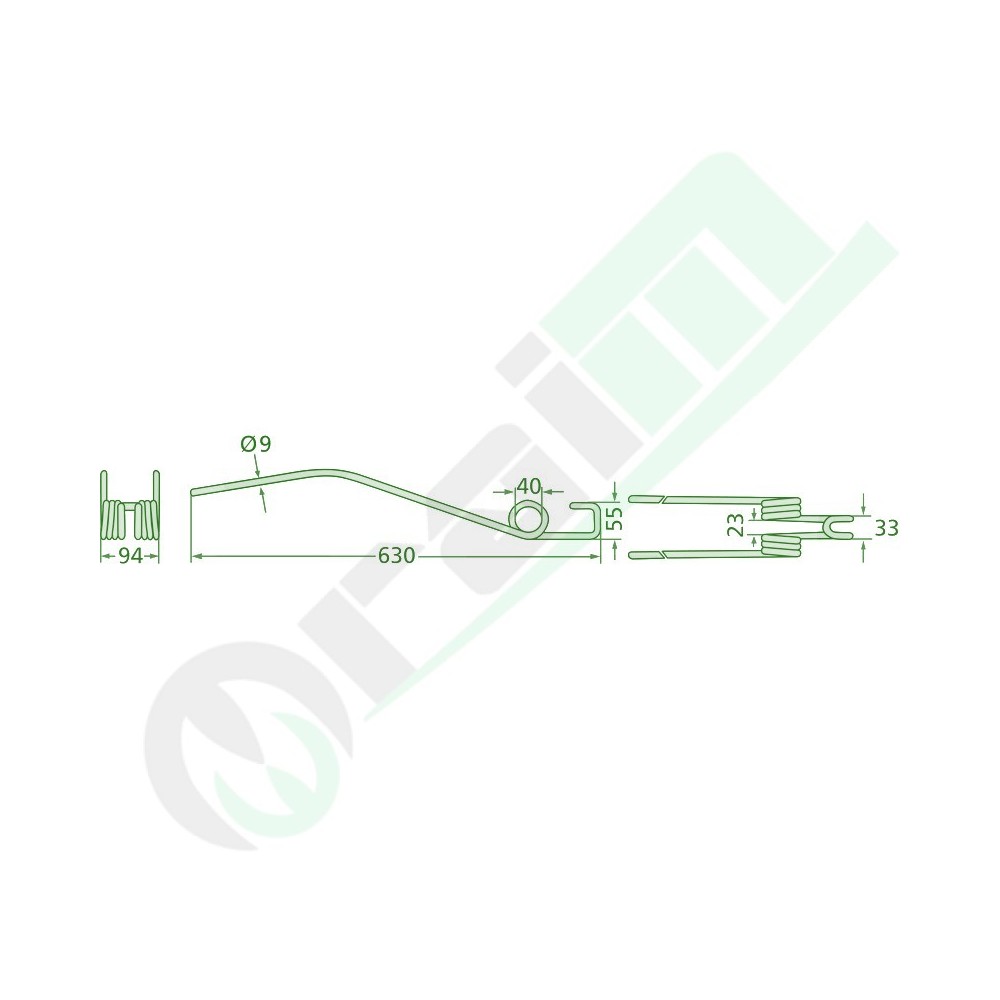 Set 10 Denti per Ranghinatore GRANIT 630 mm Codice 52516504333/10 per Deutz-Fahr Serie KS
