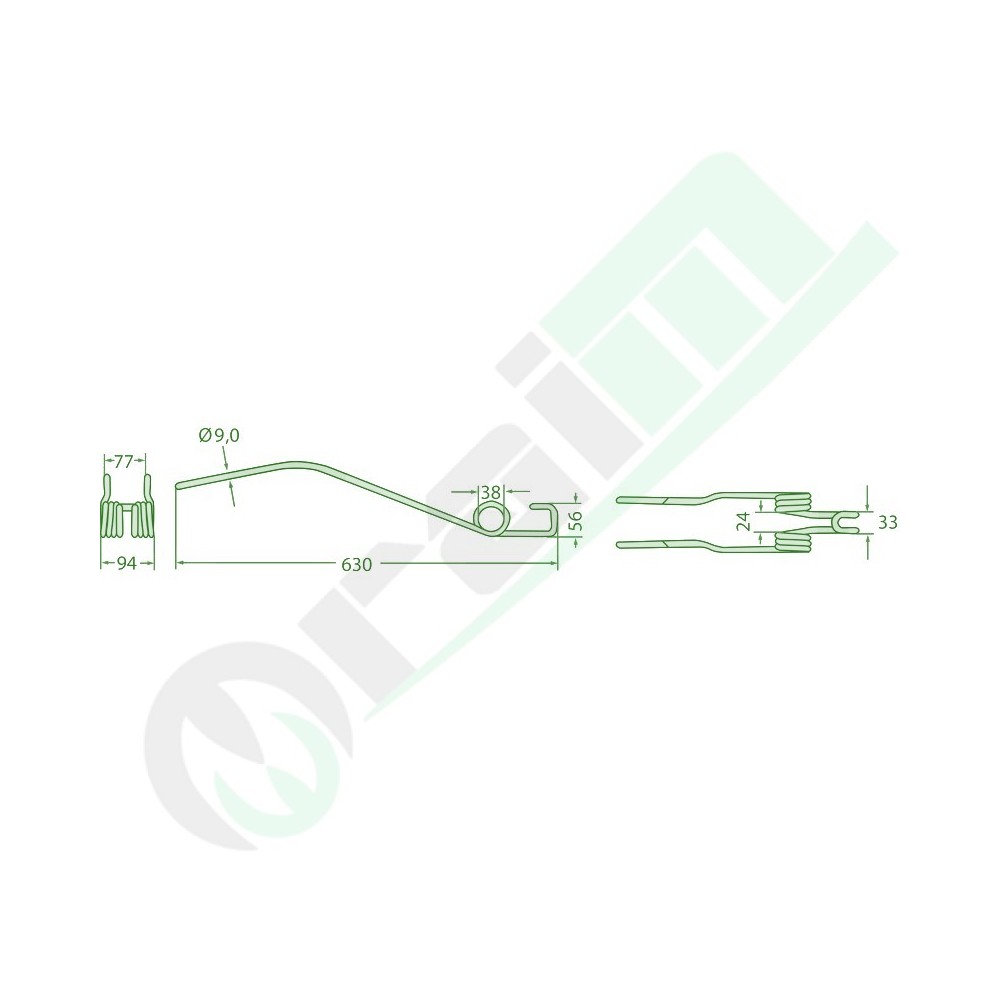 Set 10 Denti per Ranghinatore GRANIT 630 mm Codice 52516504331/10 per Deutz-Fahr Serie KS