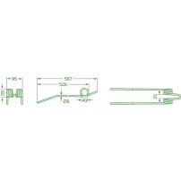 Molla per Andanatore Lunghezza 567mm - Larghezza 95mm - Sp.9mm