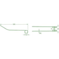 Molla per Andanatore Lunghezza 595mm - Larghezza 95mm - Sp.9mm