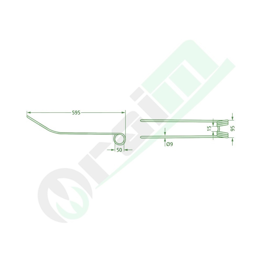 GRANIT Rake Tine 595 mm Code 52516606394 for SwatMaster Series