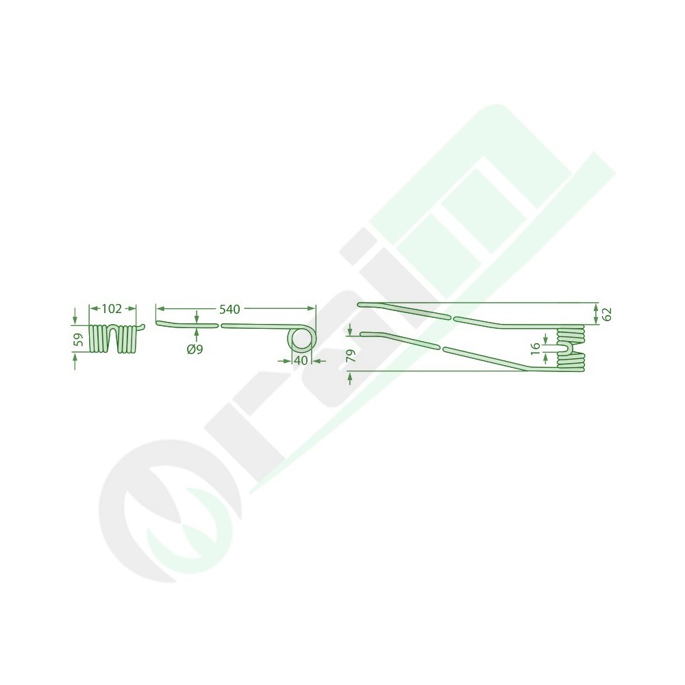 Dente per Andanatore GRANIT 540 mm Codice 525491774 per Fella Serie TS
