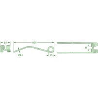 Molla per Andanatore Lunghezza 600mm - Larghezza 91mm - Sp.9,5mm | 10 pz