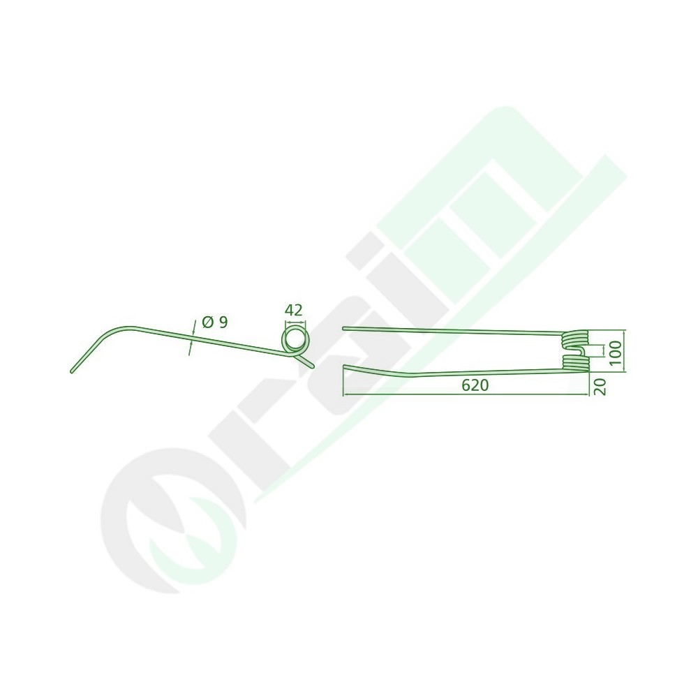GRANIT Rake Tine 620 mm Code 52550010 for Galfré