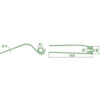 Molla per Andanatore Lunghezza 560mm - Larghezza 98mm - Sp.9mm