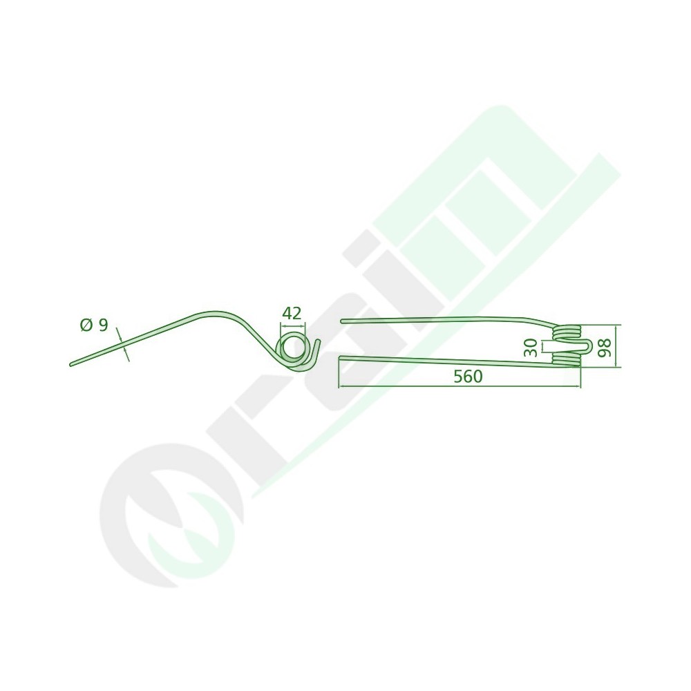 Dente per Ranghinatore GRANIT 560 mm Codice 52550011 per Galfré Serie AG