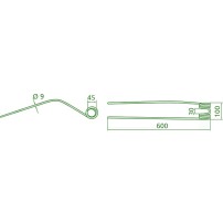 Molla per Andanatore Lunghezza 600mm - Larghezza 100mm - Sp.9mm