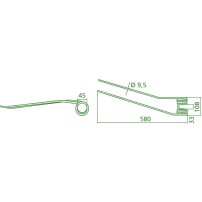 Molla per Andanatore Lunghezza 580mm - Larghezza 108mm - Sp.9,5mm