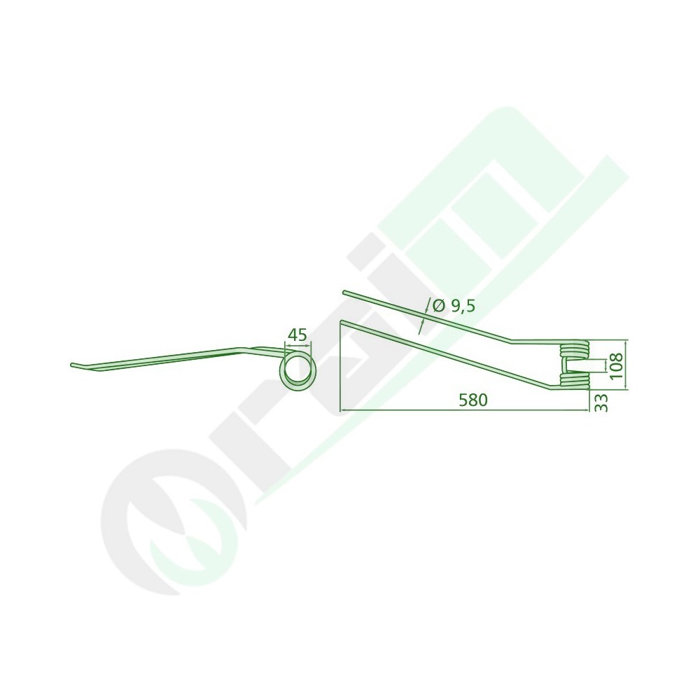 Dente Ranghinatore GRANIT 580 mm 52550013 per Galfré