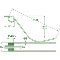 Molla per Andanatore Lunghezza 500mm - Larghezza 82mm - Sp.8mm