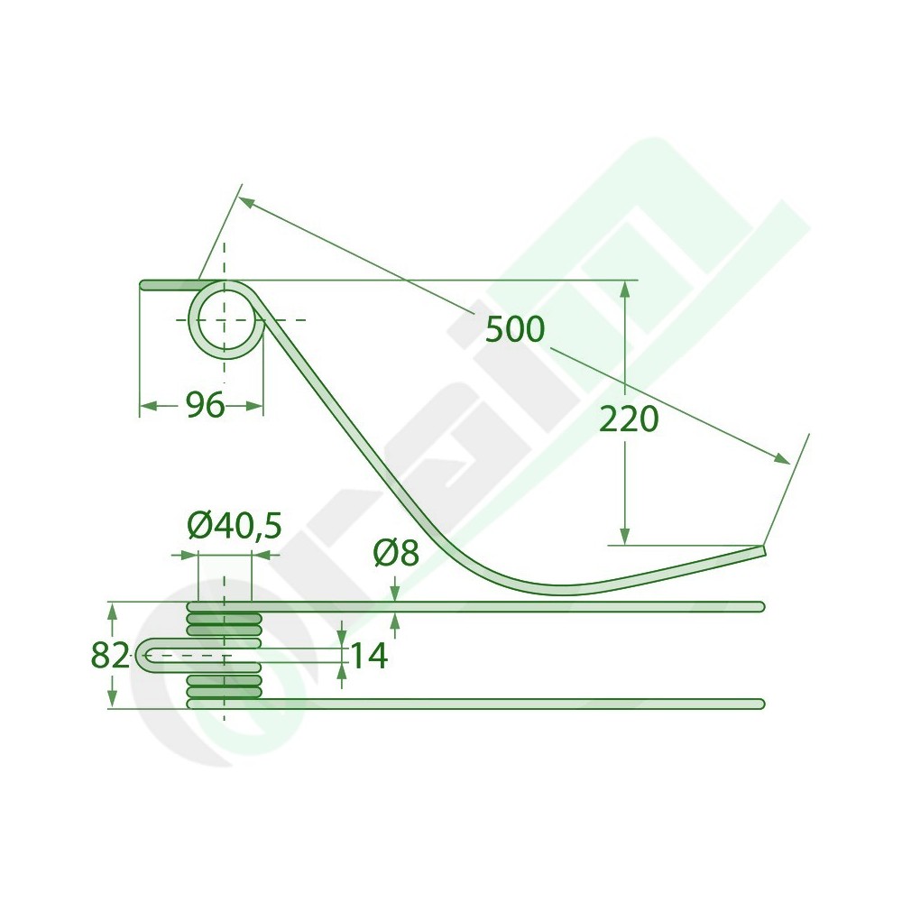 Dente Ranghinatore GRANIT 500 mm 52552563