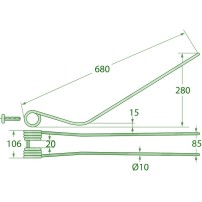 Molla per Andanatore Lunghezza 680mm - Larghezza 106mm - Sp.10mm
