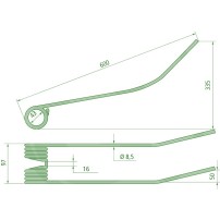 Molla per Andanatore Lunghezza 600mm - Larghezza 97mm - Sp.8,5mm