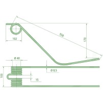 Molla per Andanatore Lunghezza 550mm - Larghezza 103mm - Sp.8,5mm