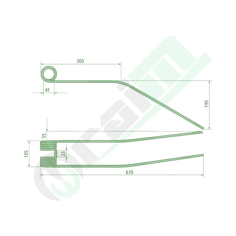 Dente Ranghinatore GRANIT 670 mm 525525150 per Ima La Rocca