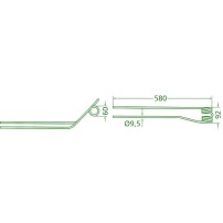 Molla per Andanatore Destro Interno Lunghezza 580mm - Larghezza 92mm Sp.9,5mm