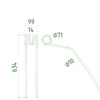 Molla per Andanatore Lunghezza 634mm - Larghezza 99mm Sp.10mm