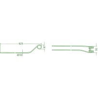 Molla per Andanatore Destro Esterno Lunghezza 625mm - Larghezza 95mm Sp.10mm