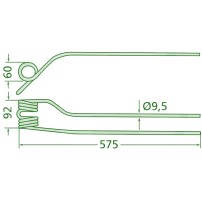 Molla per Andanatore Interno Lunghezza 575mm - Larghezza 92mm Sp.9,5mm