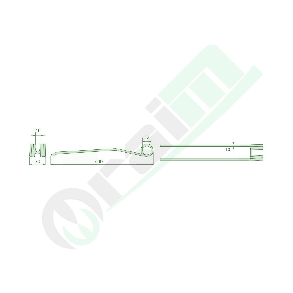 Molla per Andanatore Lunghezza 640mm - Larghezza 70mm Sp.10mm | 10 pz