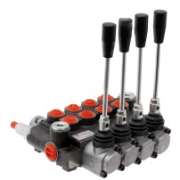 Distributore 40 l/min 4 Leve Semplice Effetto (A chiuso / Ritorno a Molla)