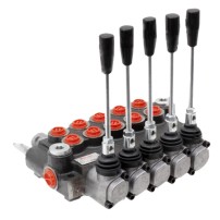 Distributore 40 l/min 5 Leve Doppio Effetto (A-B Chiuso / Ritorno a Molla)