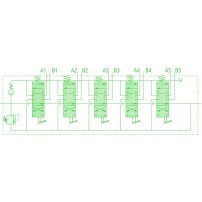 Distributore 40 l/min 5 Leve Doppio Effetto (A-B Chiuso / Ritorno a Molla)