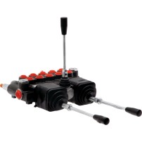 Distributore 40 l/min 5 Leve Doppio Effetto Sezioni 1+2 e 4+5 con Leva a Croce Incorporata