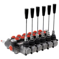 Distributore 40 l/min 6 Leve Doppio Effetto (A-B chiuso / ritorno a molla)