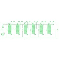 Distributore 40 l/min 6 Leve Doppio Effetto (A-B chiuso / ritorno a molla)
