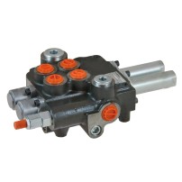 Distributore 80 l/min 2 Leve doppio effetto con campane di collegamento per cavi bowden