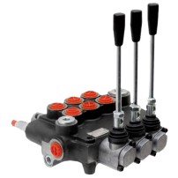Distributore 80 l/min 2 Leve doppio effetto, 1 Leva Semplice Effetto (A,A-B chiuso / ritorno a molla)