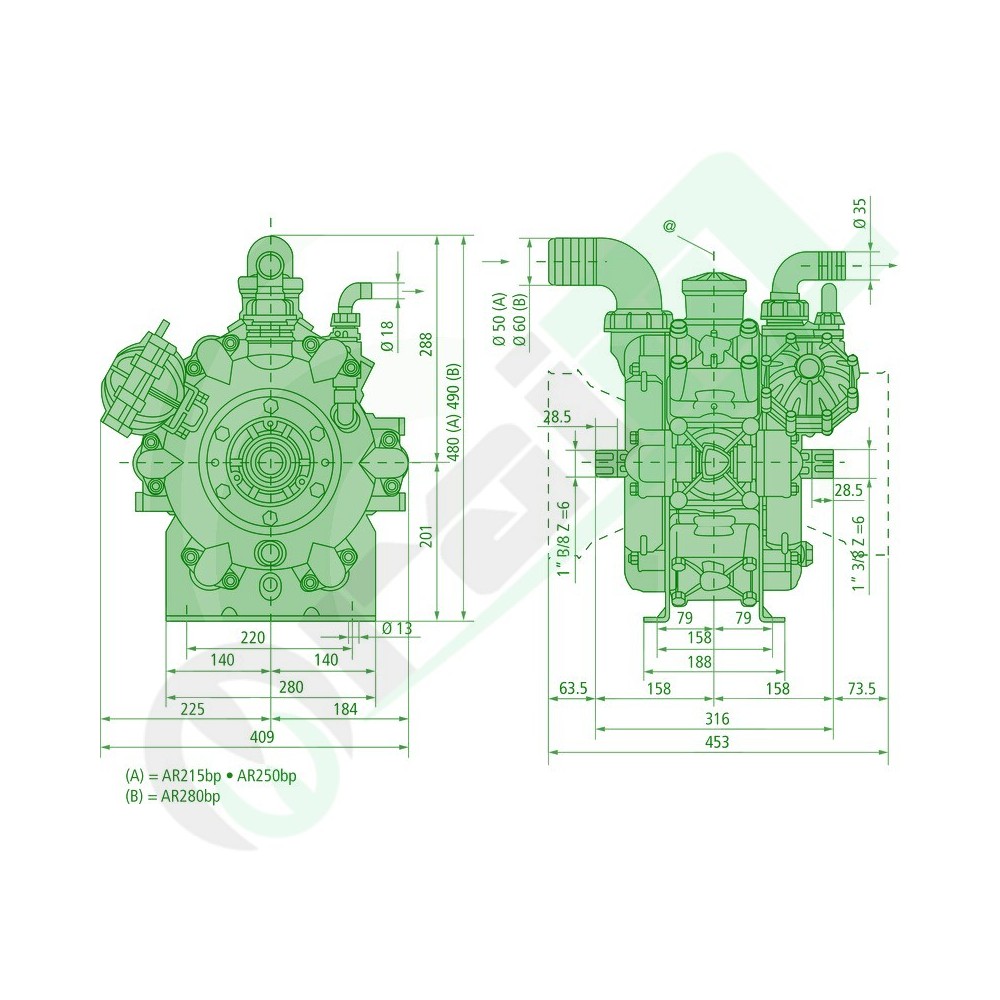 Diaphragm Pump AR 215 bp C/C BlueFlex | Annovi Reverberi