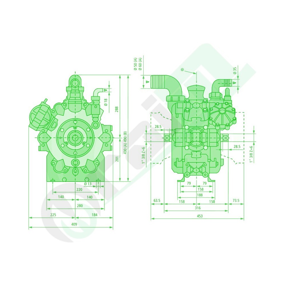 Diaphragm Pump AR 280 bp C/C BlueFlex | Annovi Reverberi