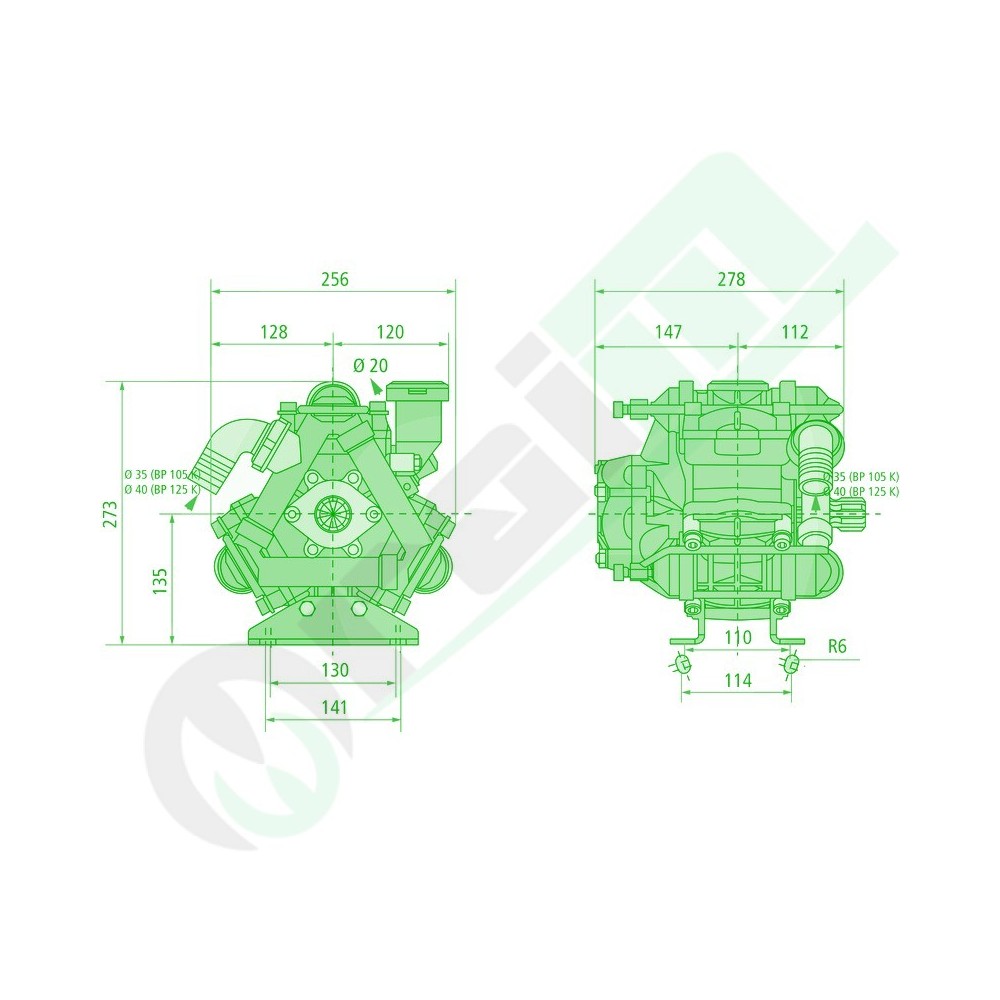 BP 125K diaphragm pump | Comet